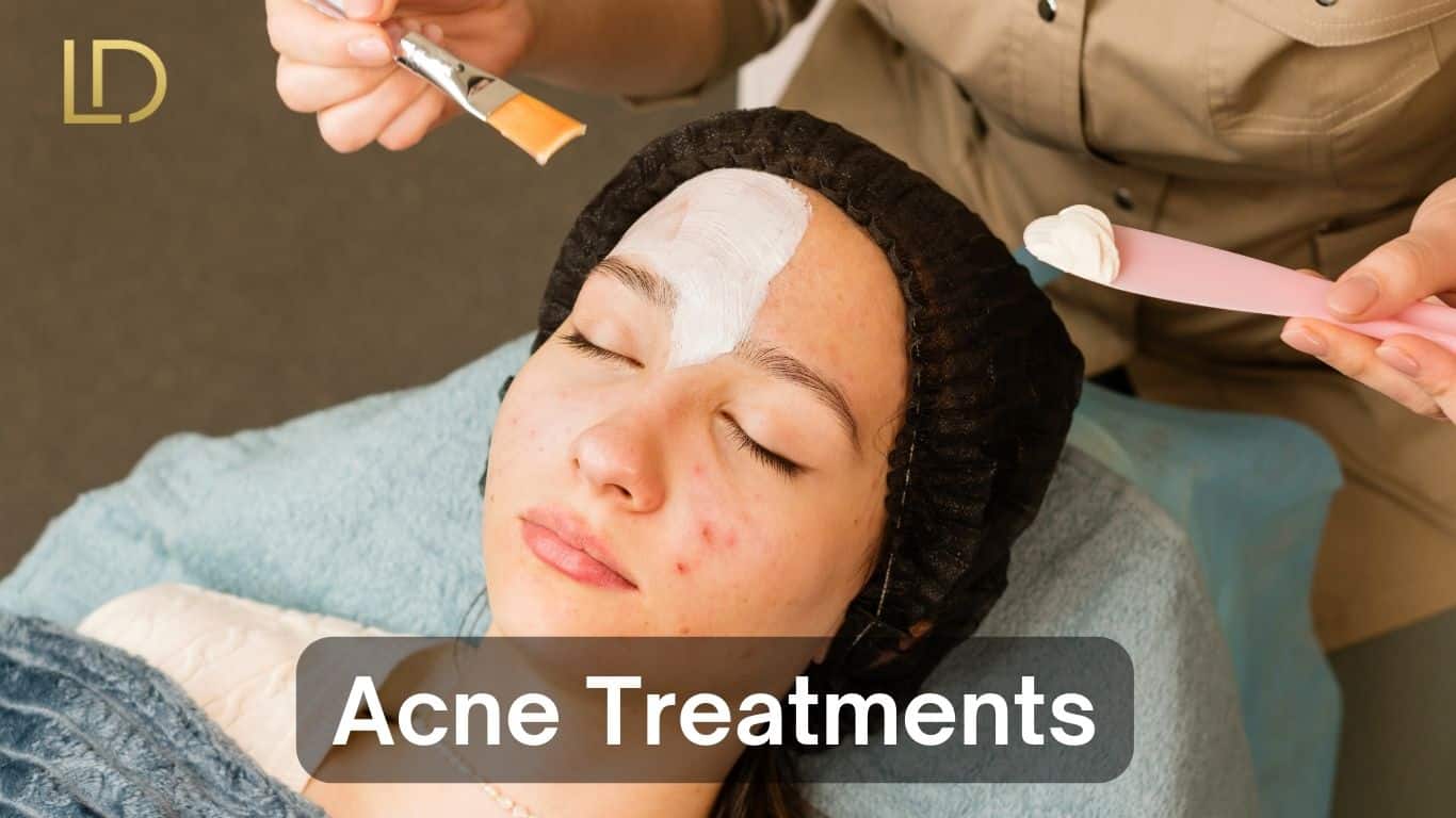 A women taking acne treatments at Clinic